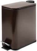 Stainless Steel Small Trash Can with Lid & Step Pedal - 6 Liters/1.6 Gallon Soft Close Garbage Can with Removeable Inner Bucket - Trash Cans for Bathroom, Bedroom, Kitchen & Office (Bronze)