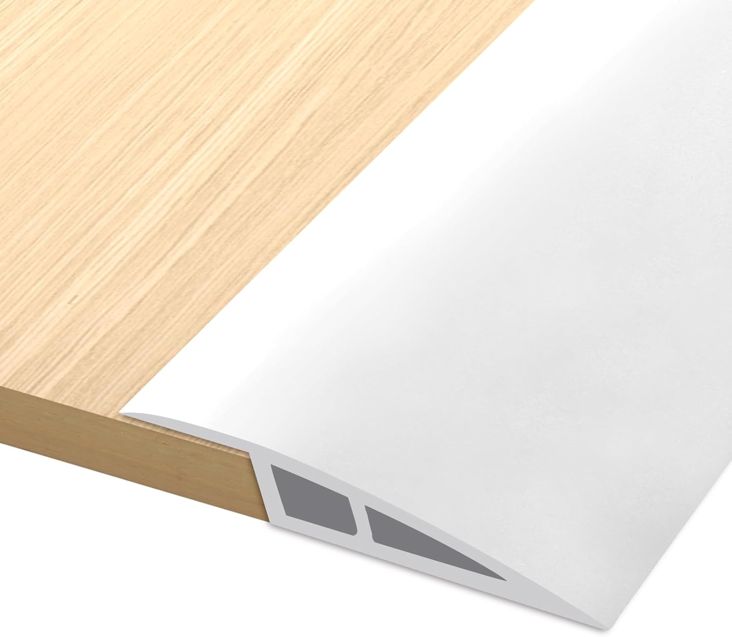 Vinyl Door Threshold Flooring Transition Strip Self Adhesive Carpet Edging Strip for Laminate Doorway Edge Threshold from 2/5" to 3/5" (White, 3.3 Ft)