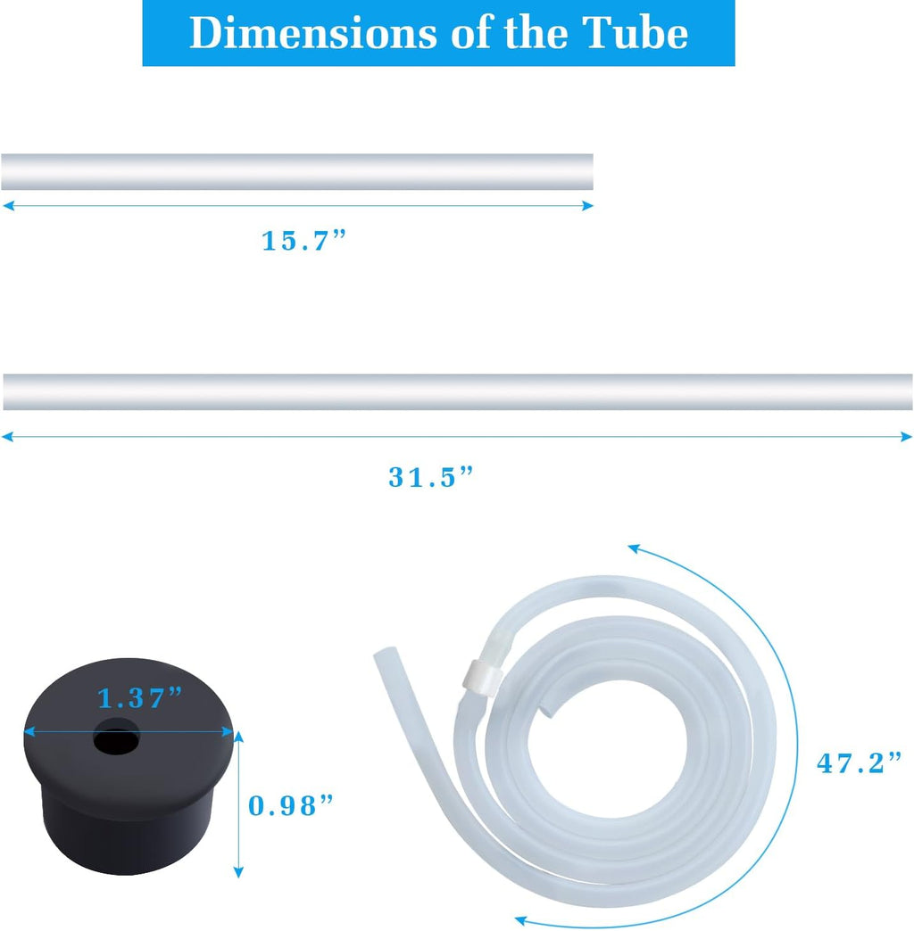 Soap Dispenser Extension Tube kit 47” with Upgraded Check Valve, Silicone Tube, Not Easy to Bend, Fit Most Soap Containers, No Need to Fill The Little Bottle Again White