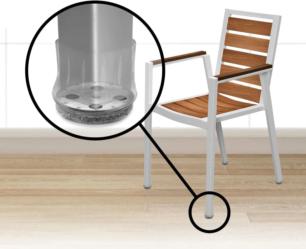 Slipstick GorillaFelt Chair Leg Floor Protectors for Hardwood Floors, Clear Sleeve Felt Pads for Furniture That Stay On, Fits Round & Square Legs, Includes 8 Premium Transparent Chair Socks, CB184