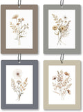 Vintage Rustic Floral Car Air Freshener 4 Pcs, Neutral Cottagecore Flower Hanging Scents Air Freshener for Women Girls Gifts, Retro Floral Scented Car Accessories Decor for Room Closet Drawer