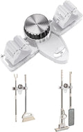 Mop and Broom Holder Wall Mount, No Punching Required Broom and Mop Organizer Wall Hanging with Hooks for Bathroom, Laundry Room, Garage, Kitchen,Garden Tool Organizer Storage (1pcs Transparent)