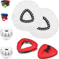 Mop Heads Replacements,Scrubber Head,Base and Pedal Bearing Replacement Combo Set for O-Cedar EasyWring 1-Tank System,Microfiber Mop Replace Head and Scrub Brush for Multi Surface Floor