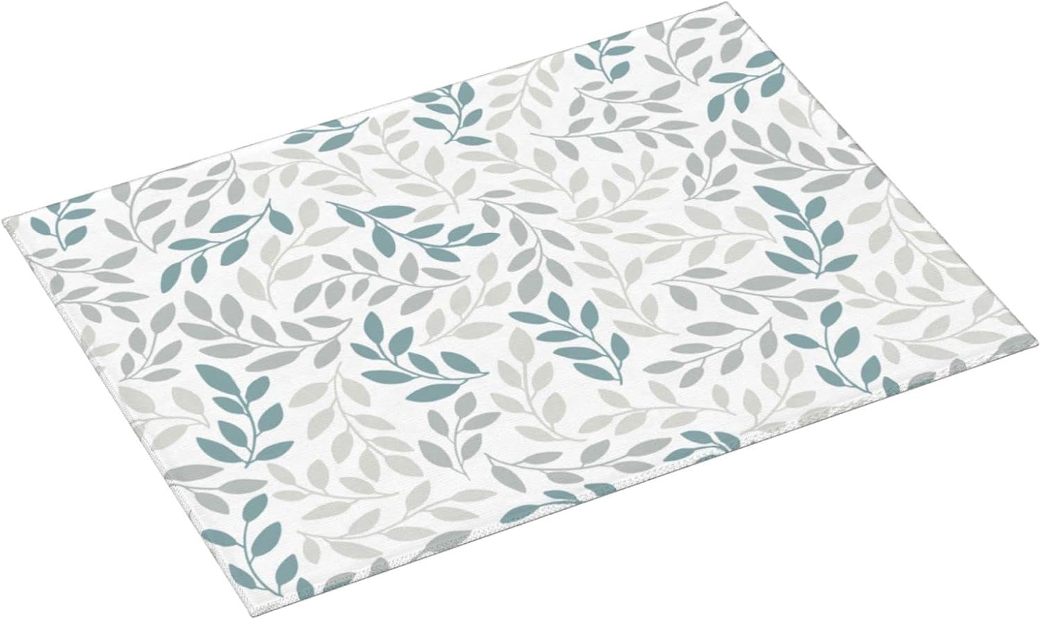 Grey And Blue Leaves Branches Microfiber Absorbent Reversible Dish Drying Mat For Kitchen Counter Xl Large Pad 18 X 24 Inch