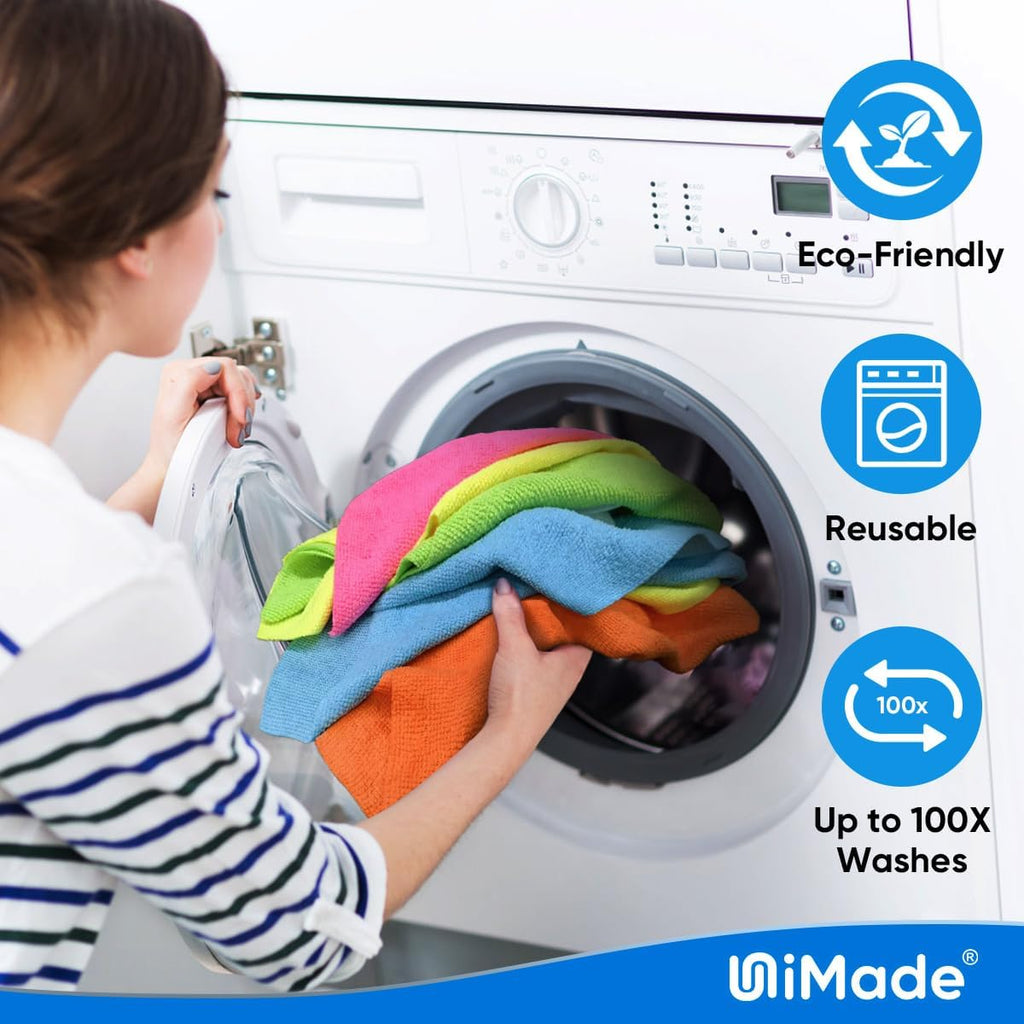 Microfiber Cleaning Cloth, 150PK Reusable Shop Rags Bulk Microfiber Cleansing Cloth Lint Free Cleaning-Towel for Car Kitchen Automotive Bar Mechanic Restaurant Garage,11.5"x11.5",Multicolor