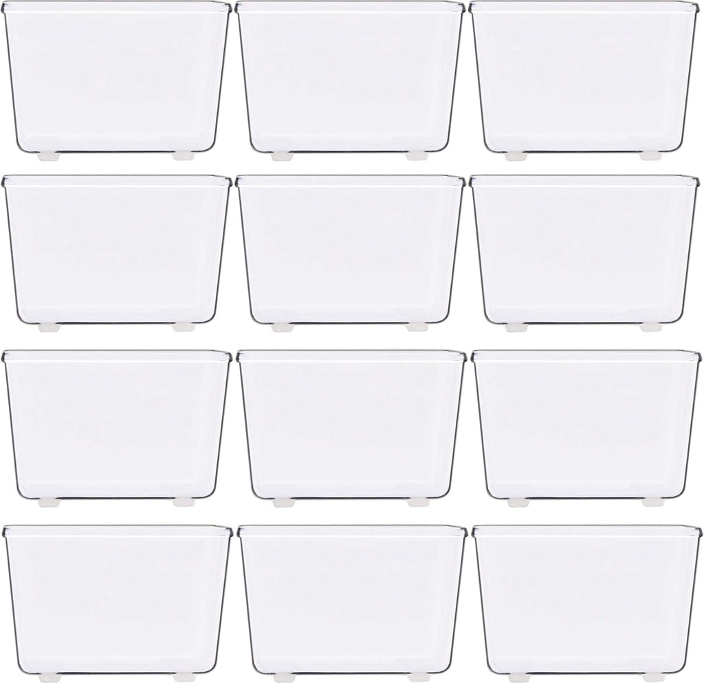 Simple Houseware Clear Drawer Organizer for Office Bin Desk Storage, 3.25"x 3.25", 12 Packs