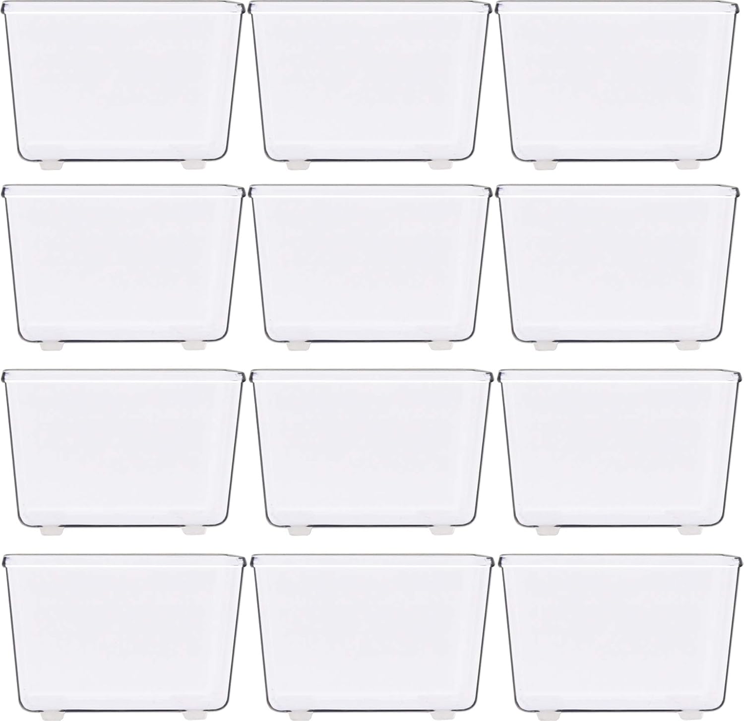 Simple Houseware Clear Drawer Organizer for Office Bin Desk Storage, 3.25"x 3.25", 12 Packs