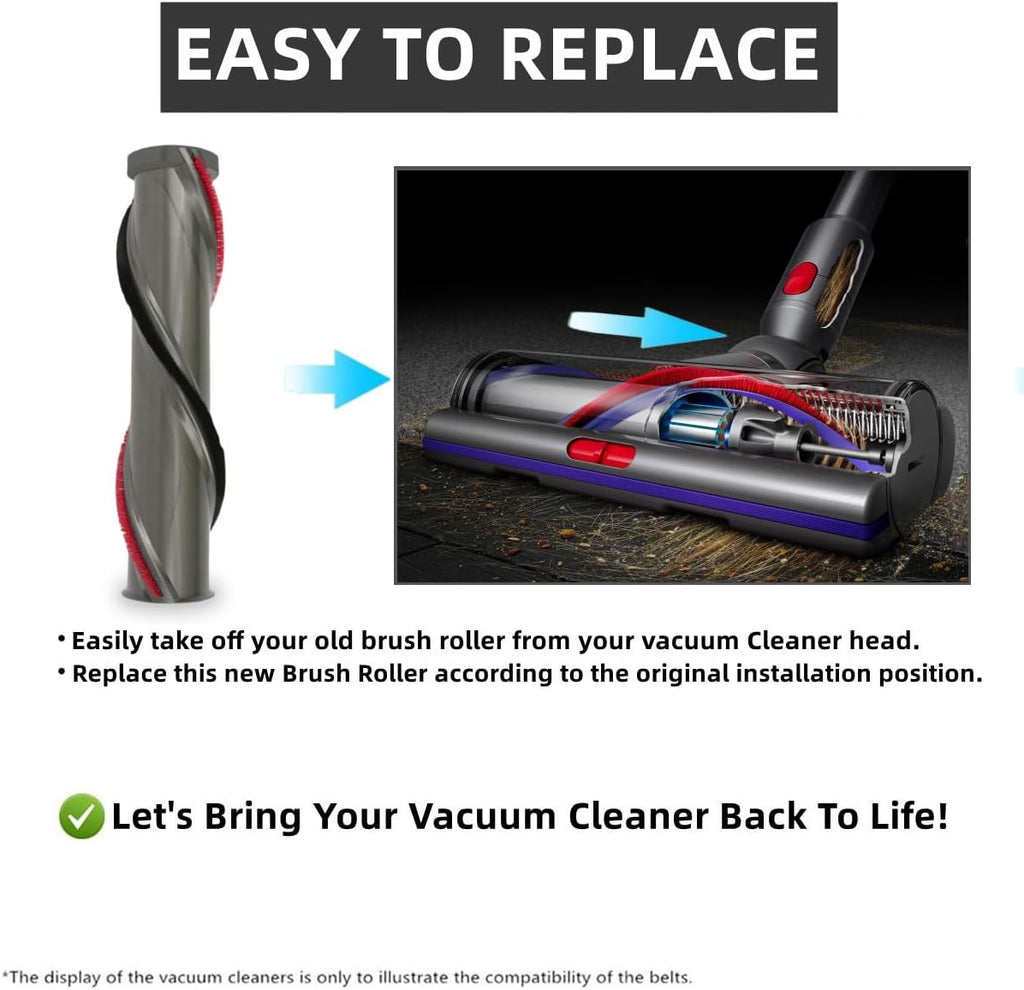 Replacement Brush Roller for Dyson V15 Detect SV22 SV47 Series Vacuum Digital Motorbar Cleaner Head, Torque Brush Bar Assembly Replace Parts 971655-01