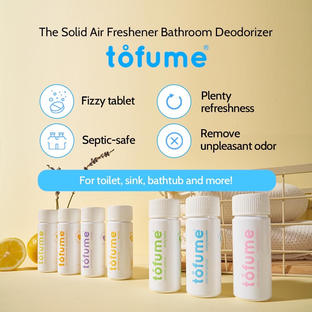 Effervescent Bathroom Air Freshener - Fresh Rosemary - Toilet Deodorizer, Bathroom Odor Eliminator, Toilet Freshener, Flushable Air Freshener Toilet Tablets, 1 Pack (30 Tablets)