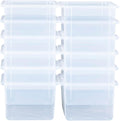 Wood Designs Cubby Storage Bin, Heavy Duty Plastic Containers for Kids Translucent Clear Cubby Tray Set of 12