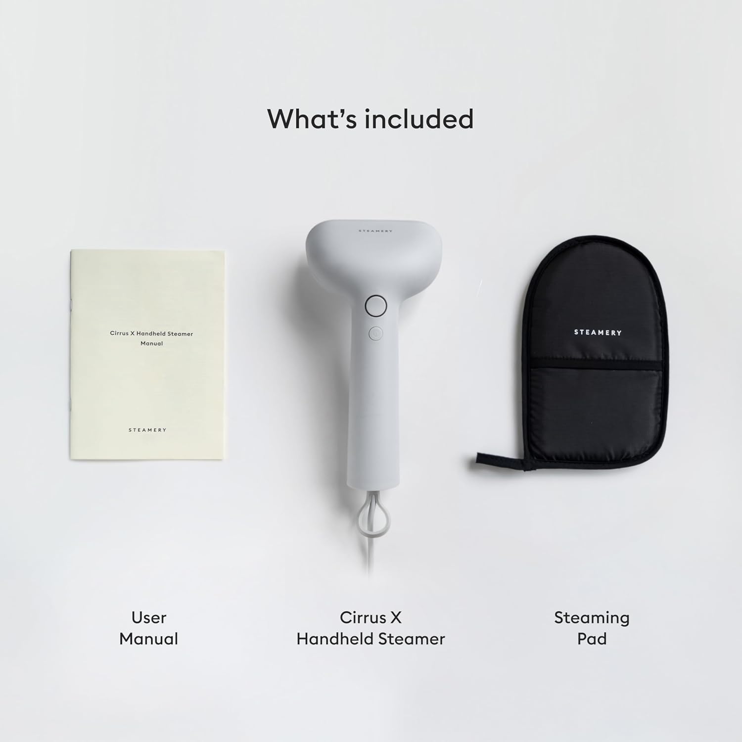 Steamery Handheld Clothes Steamer Cirrus X, 1200W, Steam Output 20g/min, Heat up in 20 Seconds, Portable, Minimalistic, Scandinavian design, White