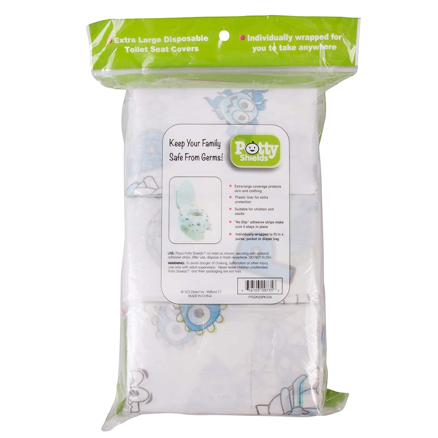 Disposable Toilet Seat Covers for Kids & Adults (6 Pack) - Germ Protect from Public Toilets - Waterproof, Individually-Wrapped, Plastic Lined for No Soak Thru, XL to Cover the WHOLE Toilet - Unisex