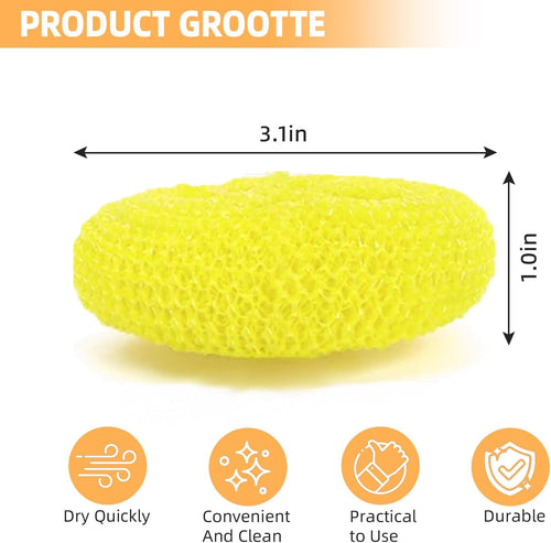 100 Pcs Plastic Dish Scrubbers, Reusable Non-Scratch Nylon Scouring Pads Bulk for Kitchen Cleaning - Multi-Color Poly Mesh Dishwashing Pads
