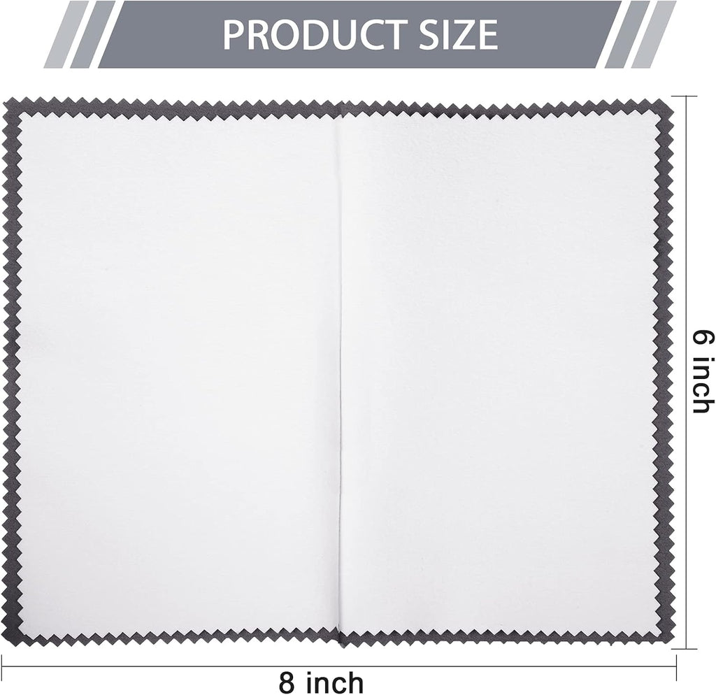 Breling 10 Pcs Silver Jewelry Polishing Cloths 6 x 8 inches Jewelry Cleaning Cloth Sterling Polish Cloths for Jewelry