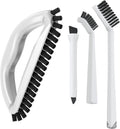 Grout Cleaning Brush Set (4 Pcs) Heavy Duty Hand Grout Scrub Brush & Detail Cleaning Brush Set for Baseboards,Floor, Corners, Shower, Bath Tub & Tiles