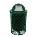 COATEDOUTDOORFURNITURE RDT-GRN Heavy Duty 32 Gallon Round Trash Receptacle, Liner Included, Green with Dome Lid, Made in America