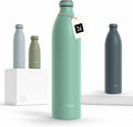 LARS NYSØM Stainless Steel Insulated XL Water Bottle 12oz 17oz 25oz 34oz 51oz | Insulated Thermo Flask for Hot and Cold Beverages | Leakproof Drinking Bottle (Aqua Turquoise, 50.7 oz)