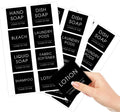 Modern Minimalist Laundry and Cleaning Sticker Labels for Home Organization 24Pcs Vinyl Label Pack Jars Bottles Storage Containers Stickers Bike Hat Bedroom