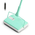 Eyliden X-Large Carpet Sweeper - Quiet Manual Sweeper for Carpets & Rugs | 1 Extra Refill Roller Brush | Non-Electric, Hand Push, Quietly Cleans Debris and Messes, Restaurant Roller Broom (Mint)