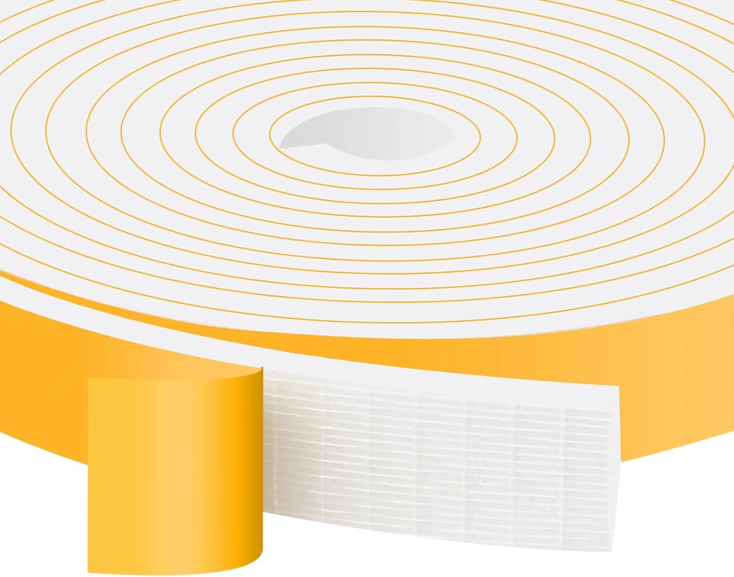 High Density Foam Weather Stripping Door Seal Strip Insulation Tape Roll for Insulating Door Frame, Window, Air Conditioner Soundproof Self Adhesive Sealing Weatherstrip(1 in x 1/4 in x 33 Ft)