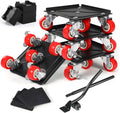 Heavy Duty Industrial Furniture Movers with Wheels, Dolly, Lifter, Sliders, 5 Rollers Casters Cart, Black, 1200 lb Capacity