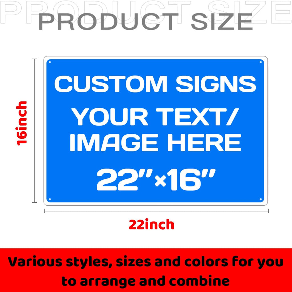 Custom Aluminum Weatherproof Metal Sign - Multiple Sizes, Custom Personalized Text And Picture - Hazard, Garden, Door Signs