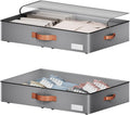 Under bed Storage With Wheels,Low profile 5.5 inches Height Storage Bins,Rolling Under bed Shoe Storage Containers,Under bed Storage Drawers for clothes & blankets