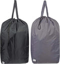 Washable Travel Laundry Bag with Handles and Drawstring, Heavy Duty Large Enough to Hold 3 Loads of Laundry, Fit a Laundry Basket or Clothes Hamper, 27.5x34.5 in,Grey and Black