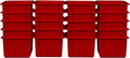 Wood Designs Cubby Storage Bin, Heavy Duty Plastic Containers for Kids Red Cubby Tray Set of 20