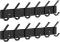 VAEHOLD Wall Hooks Coat Hooks Wall Mounted, Coat Rack with 6 Double Hooks for Hanging Towel Hat Coat Robe Bag Key for Bathroom Kitchen Bedroom 2 Pack