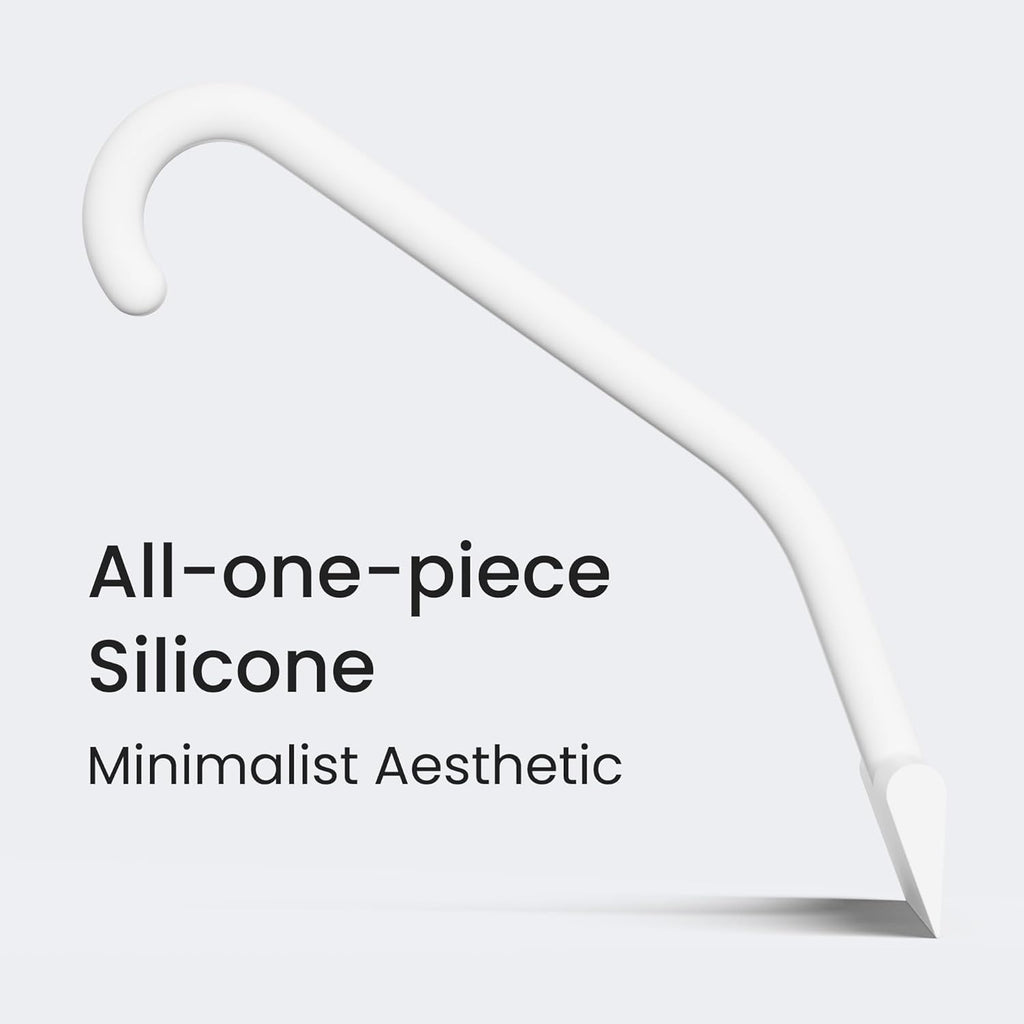 dancemoon JustHang Shower Squeegee for Glass Doors, All-One-Piece Silicone with Built-in Hook Design for Easy Hanging and Cleaning, 10 Inch White