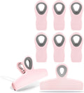 COOK WITH COLOR Bag Clips - Heavy Duty Chip Clip and Refrigerator Magnet Clips for Food Storage with Air Tight Seal Grip, Pink, Pack of 8
