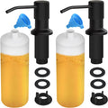 Soap Dispenser for Kitchen Sink, Built in Sink Soap Dispenser Lotion Dispenser with 17 OZ Bottle, Refill from The Top Bar Sink Soap Dispenser, Black (2 Pack)
