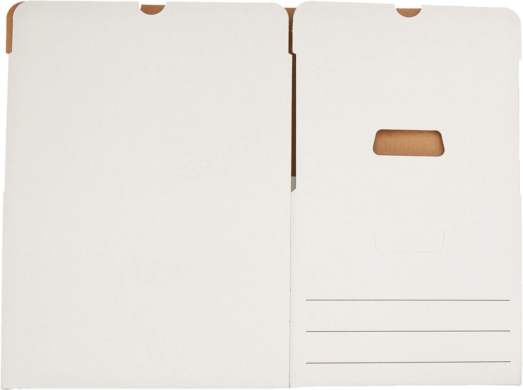 Amazon Basics Medium Duty Storage/Filing Boxes With Lid and Handles, Legal/Letter Size, 12-Pack, White, 16.2" L x 12.5" W x 10.5" H