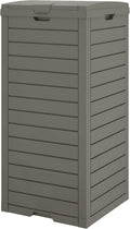 Outdoor Trash Can, 31 Gallon Garbage Can with Tiered Lid and Drip Tray, Waterproof Resin Patio Waste Bin for Garden, Backyard, Deck