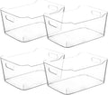 Small Clear Plastic Storage Bins, Perfect for Organization or Pantry and, Fridge Organizer, Cabinet Organizers