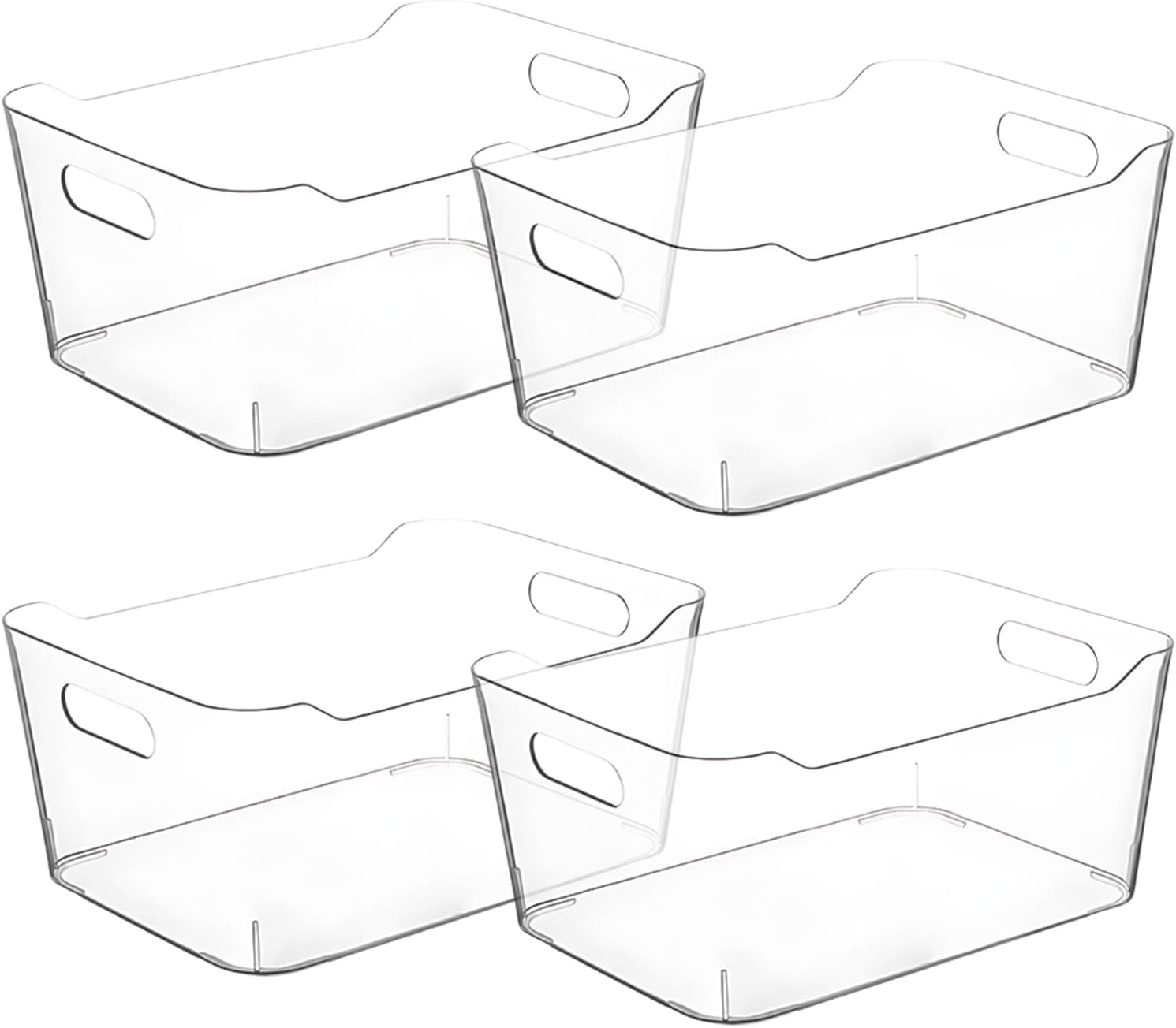 Small Clear Plastic Storage Bins, Perfect for Organization or Pantry and, Fridge Organizer, Cabinet Organizers