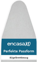 Encasa XO Ironing Board Cover and Pad 28"x12" - Thick 2mm Foam Padding, Drawstring Tightening & Lock, Heat Reflective, Scorch & Stain Resistant, Mini Ironing Board - Silver Premium