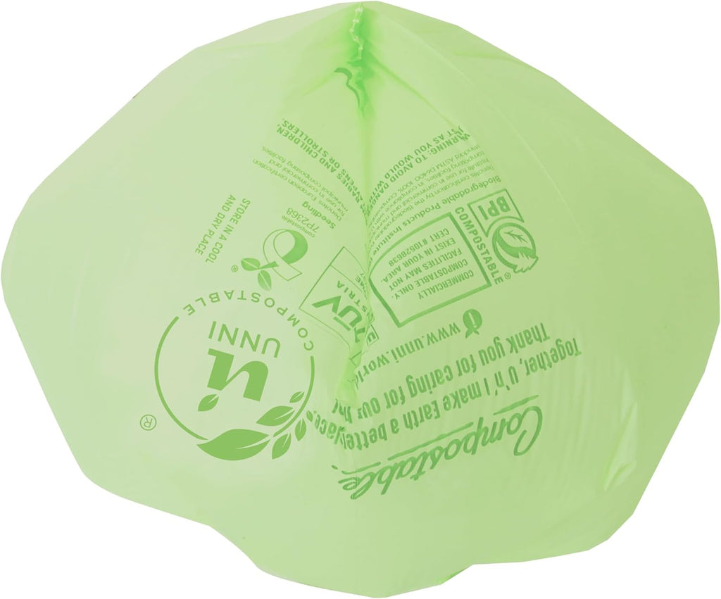 UNNI Compostable Trash Bags, 2.6 Gallon / 9.84 Liter, 600 Count Value Pack, Extra Thick 0.71 Mil Compost Bin Liners for Kitchen Food Scrap, Certified by BPI, CMA & OK compost HOME, Meets ASTM D6400
