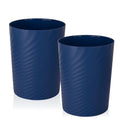 UUJOLY Plastic Small Trash Can Wastebasket, Garbage Container Basket for Bathrooms, Laundry Room, Kitchens, Offices, Kids Rooms, Dorms, (Navy Blue, 1.8 Gallon/2 Pack)