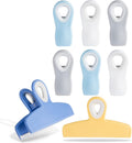 COOK WITH COLOR Bag Clips - Heavy Duty Chip Clip and Refrigerator Magnet Clips for Food Storage with Air Tight Seal Grip, Yellow and Blue, Pack of 8