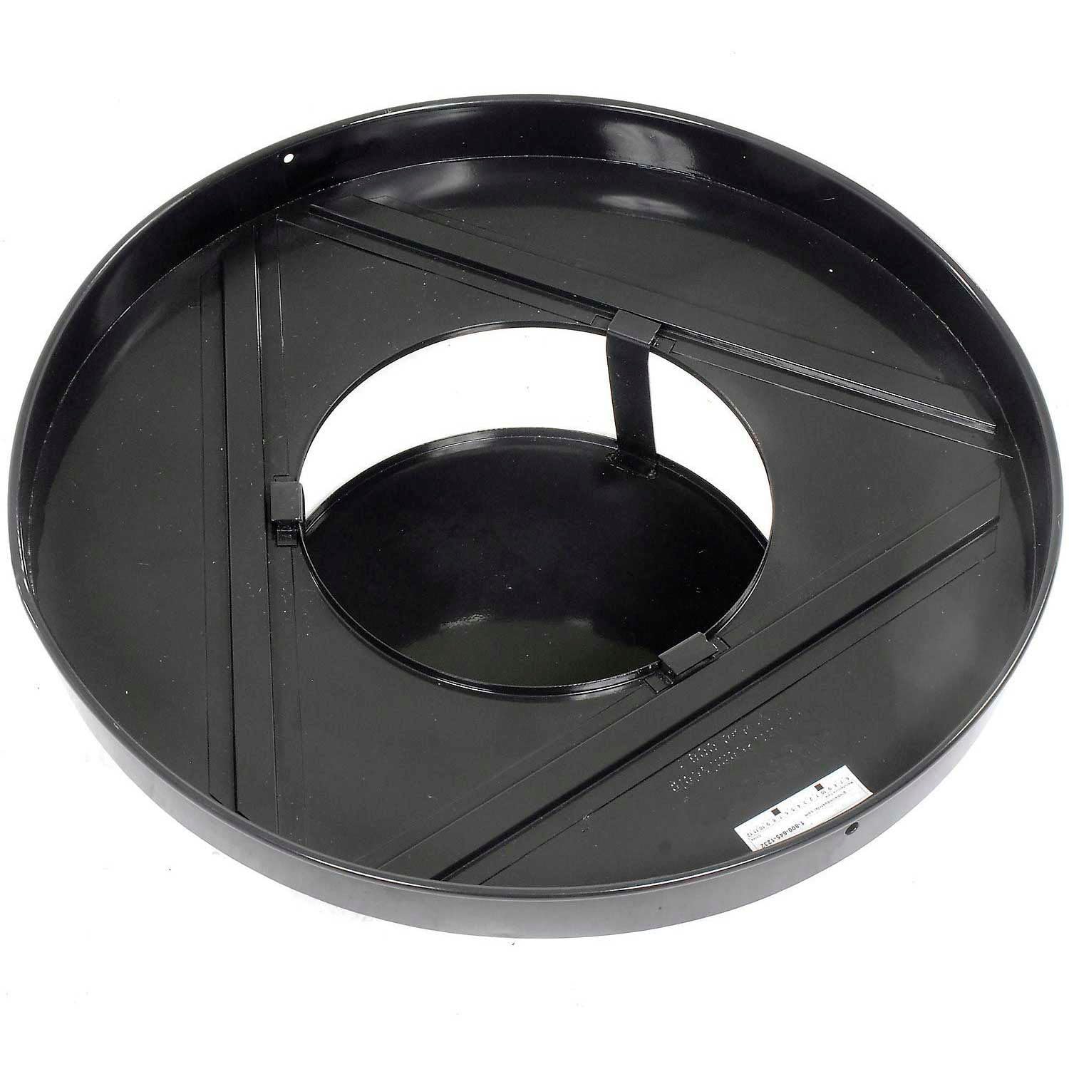 Global Industrial Heavy-Duty 36 Gallon Capacity Outdoor Metal Slatted Trash Receptacle with Rain Bonnet Lid & Plastic Liner, Black, Commercial & Industrial Trash Can