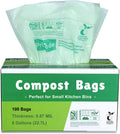 Primode Compostable Bags, 6 Gallon Food Scraps Yard Waste Bags, 100 Count, Extra Thick 0.87 Mil. ASTMD6400 Compost Bags Small Kitchen Trash Bags, Certified By BPI And TÜV AUSTRIA,