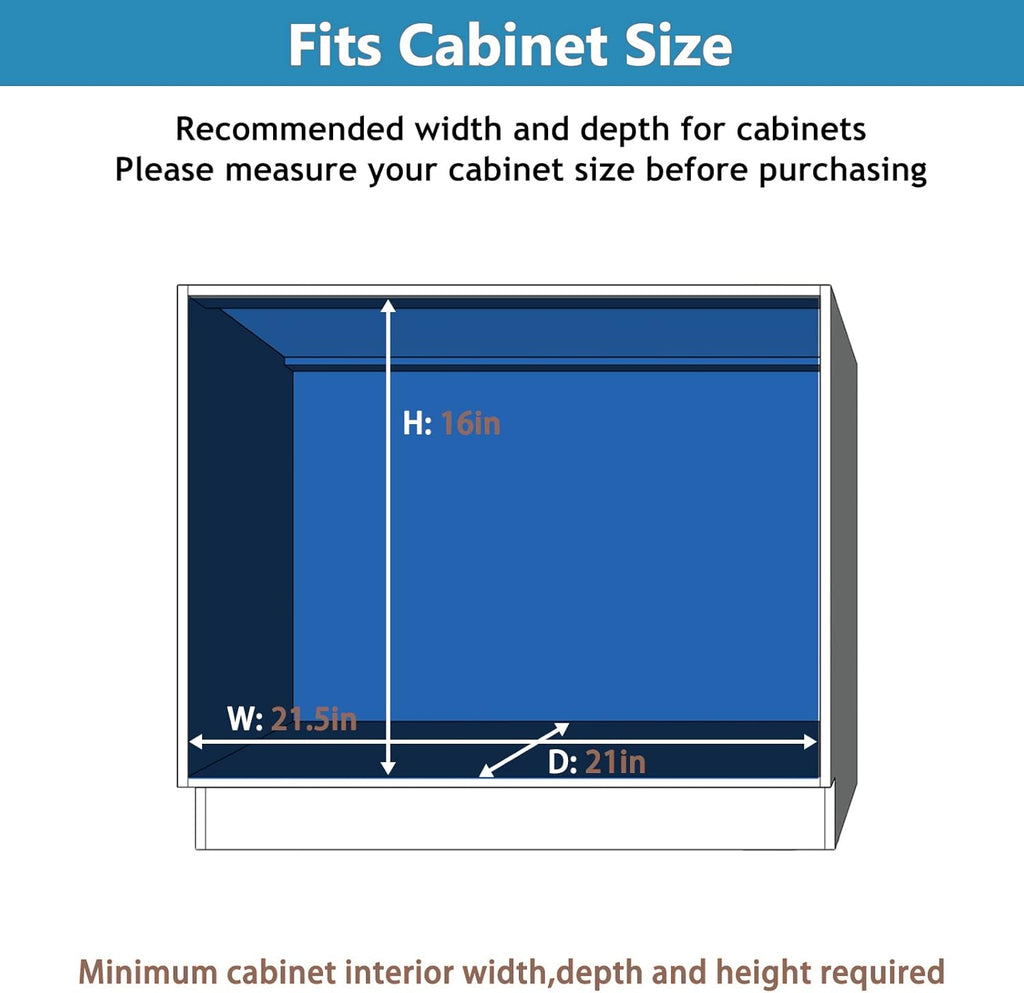 LOVMOR 2 Tier Individual Pull Out Cabinet Organizer 20" W x 21" D, Slide Out Kitchen Cabinet Storage Sliding Shelves