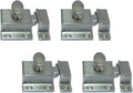 QCAA Traditional Large Oval Turn Cabinet Latch, Solid Brass, 2", for Cupboard & Other Furniture, Brushed Satin Nickel, 4 Pack, Made in Taiwan