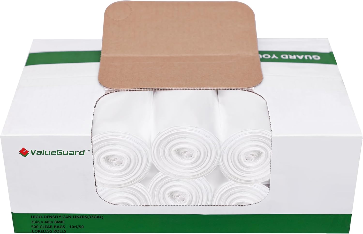 Trash Can Liner - Wholesale 500 Count Garbage Bags on Perforated Roll 33 Gallon Multipurpose for Office Bathrooms Business Home Commercial and Industrial Needs
