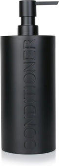 Matte Black Conditioner Dispenser Luxurious Refillable Pump Bottle with Black Resin Pump and Embossed Text, Durable Design for Bathroom and Shower