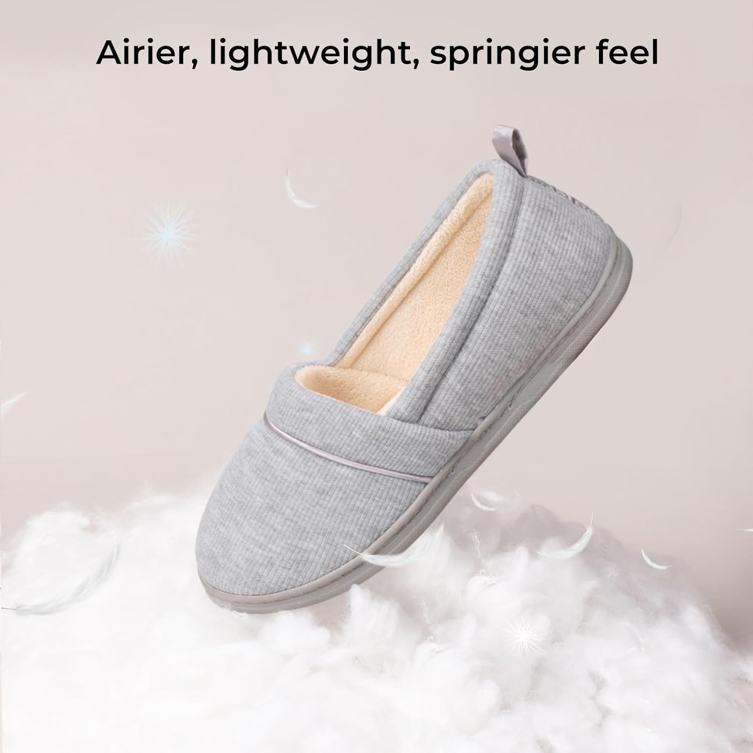 HomeTop Women's Comfy Loafer Slippers Lightweight Memory Foam Non-slip Indoor House Shoes