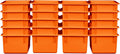 Wood Designs Cubby Storage Bin, Heavy Duty Plastic Containers for Kids Orange Cubby Tray Set of 20