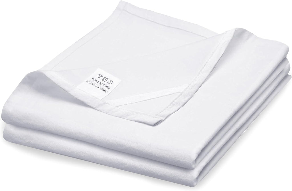 Flour Sack Towels| Tea Towel for Crafts| Kitchen Dish Cotton Blank Towel for Embroidery|Baking Bread Proofing Linen Cover| Thick Absorbent Quick Dry| 2 Pack 33"X38" White